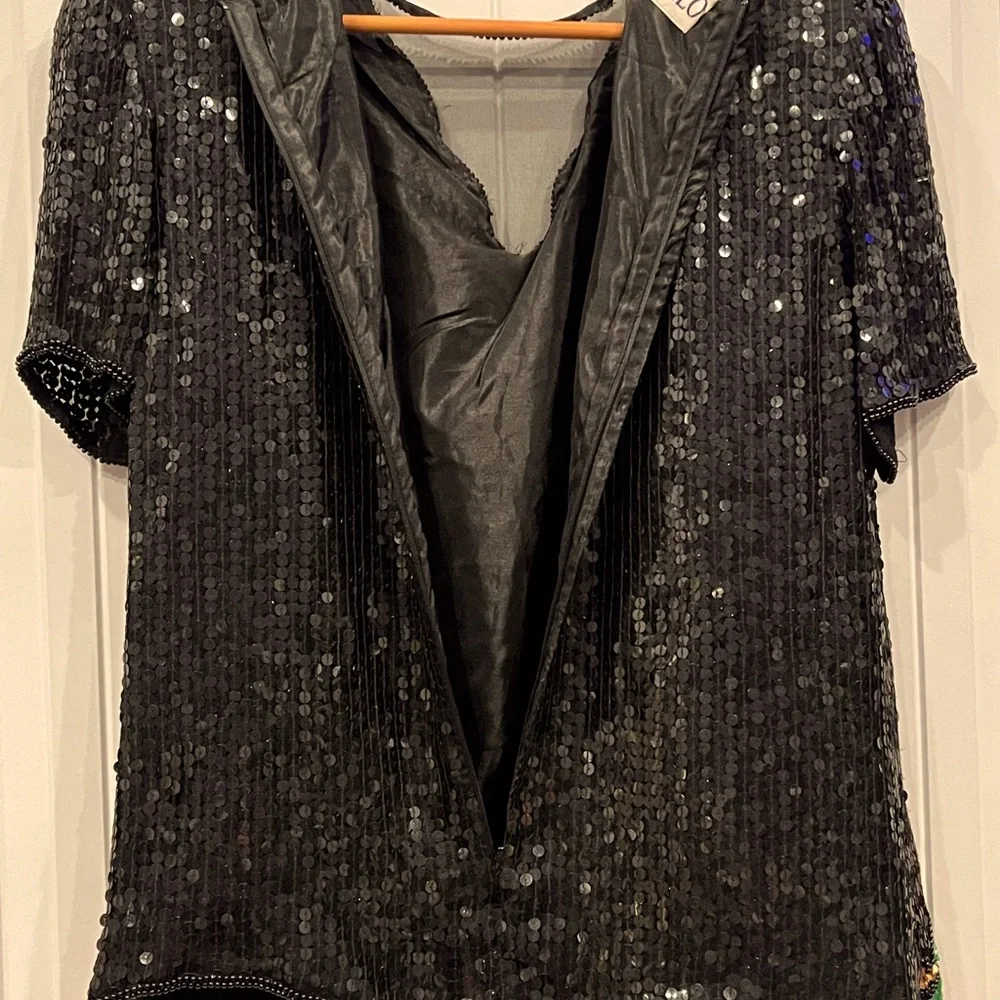 Vintage Sweelo Silk and sequin top size Medium - Picture 11 of 11